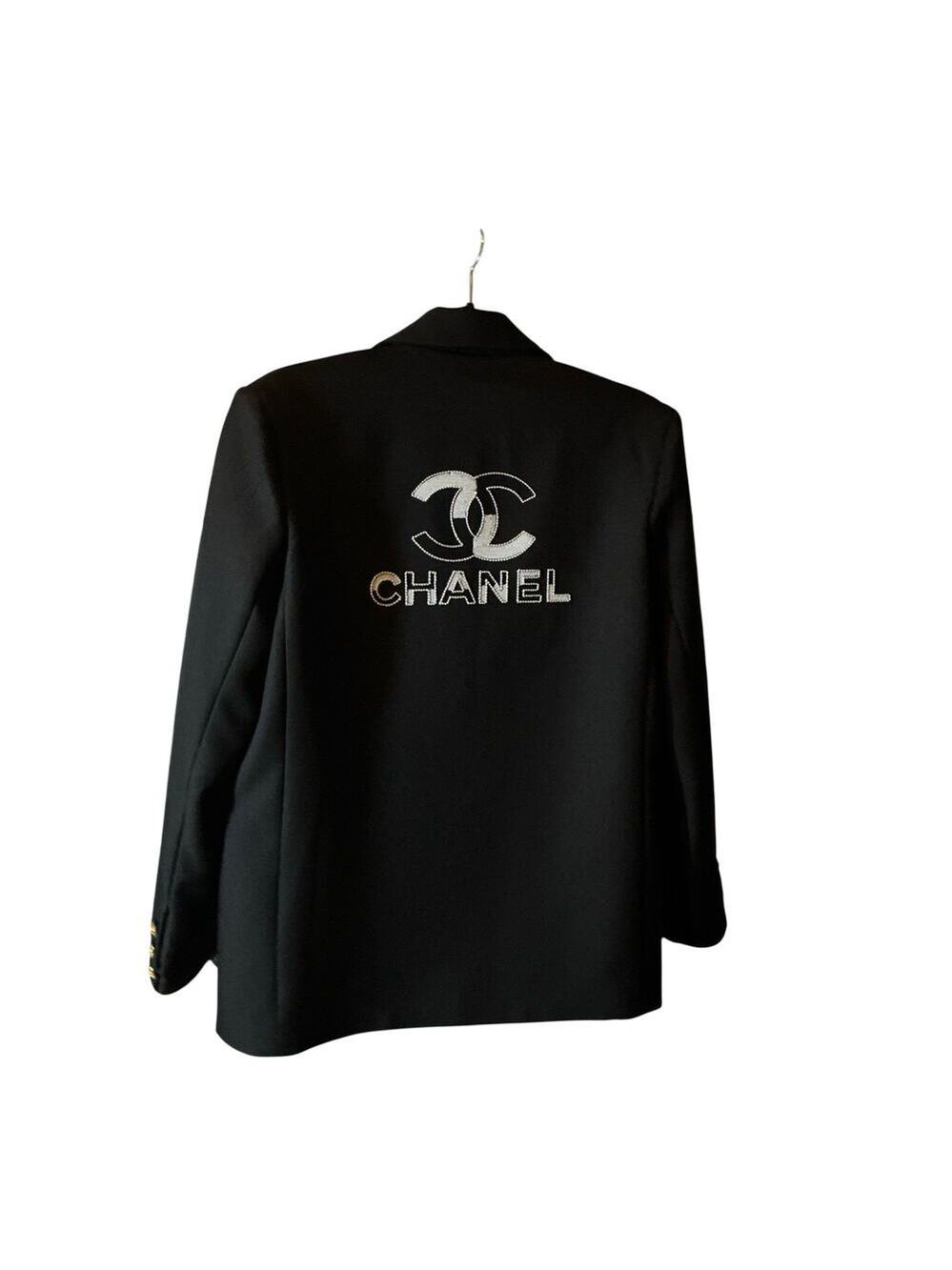 Chanel Blazer CC Crest Buttons Logo Patch Jacket Medium - Picture 4 of 16